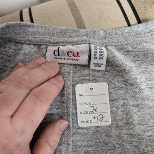 Sz2X Denim & Company Heathered Grey Long Sleeve Tee