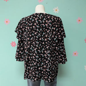 Sz2X Lane Bryant Pink Ditsy Floral Blouse