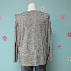 SzXXL Liz Claiborne Heathered Grey Le ng Sleeve Tee