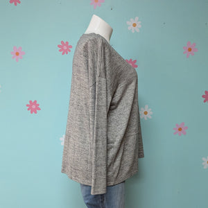 SzXXL Liz Claiborne Heathered Grey Le ng Sleeve Tee