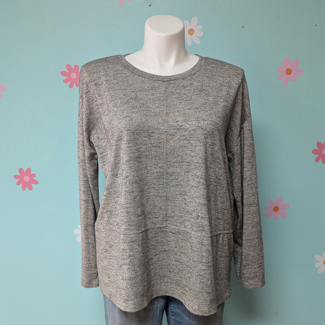 SzXXL Liz Claiborne Heathered Grey Le ng Sleeve Tee