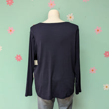 Load image into Gallery viewer, Sz3X A New Day Navy Blue Ribbed Long Sleeve Tee