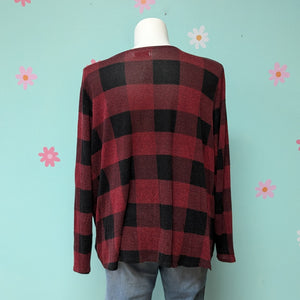 Sz3X Maurices Red/Black Buffalo Check Top