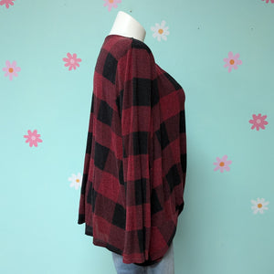 Sz3X Maurices Red/Black Buffalo Check Top