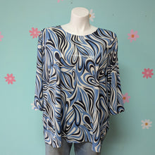 Load image into Gallery viewer, Sz3X Maggie Barnes NWT Blue Swirl Sparkle Top