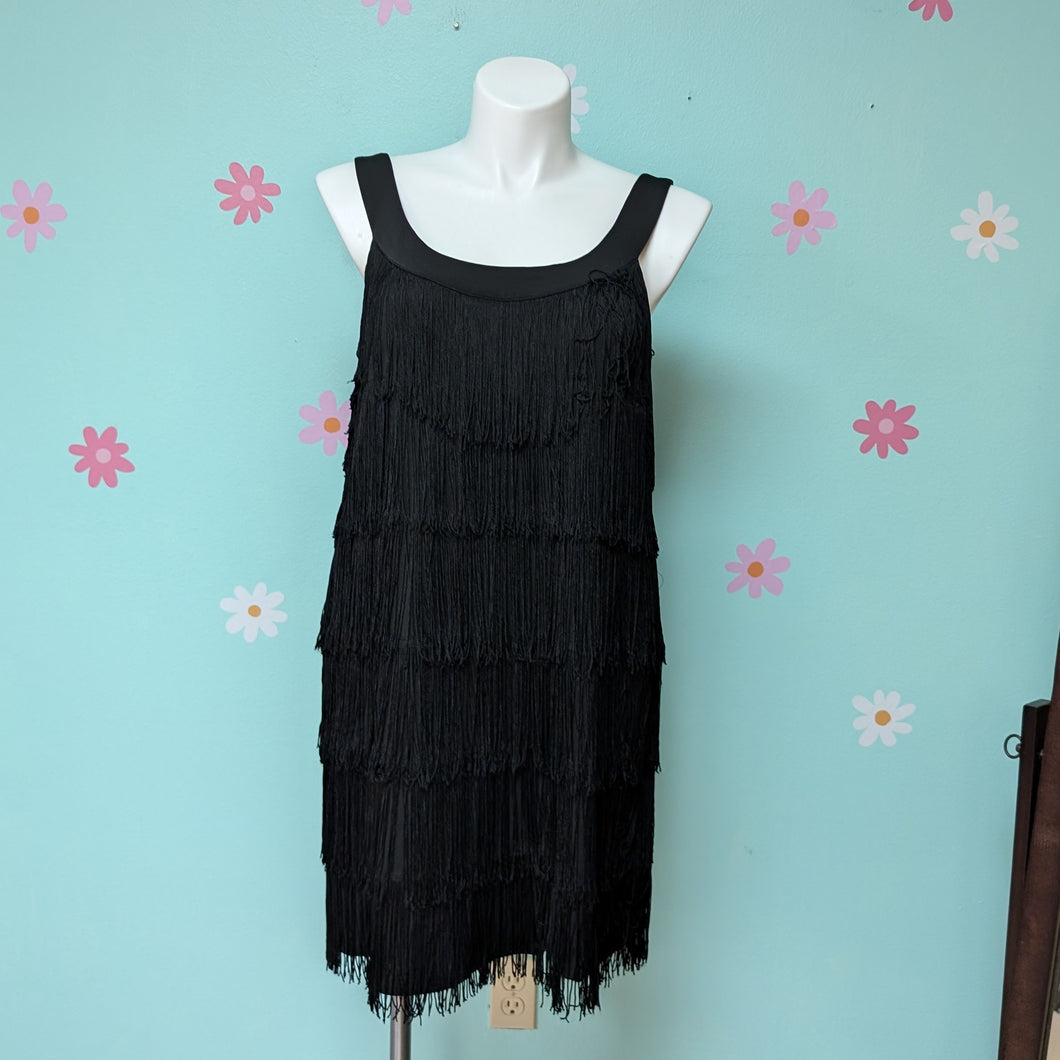 Sz16 Dressbarn Black Flapper Party Dress