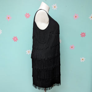 Sz16 Dressbarn Black Flapper Party Dress