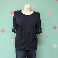 Load image into Gallery viewer, Sz3X CJ Banks Navy Short Sleeve Cardigan