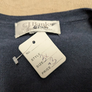 Sz3X CJ Banks Navy Short Sleeve Cardigan