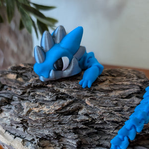 3D Printed Articulating Dragon Blue