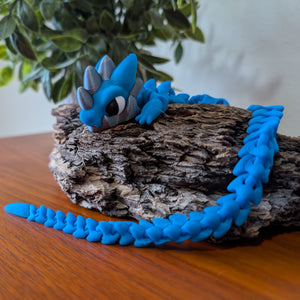 3D Printed Articulating Dragon Blue