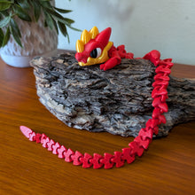 Load image into Gallery viewer, 3D Printed Articulating Dragon Red/Gold