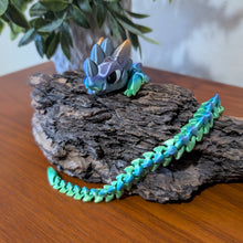 Load image into Gallery viewer, 3D Printed Articulating Dragon Green/Blue