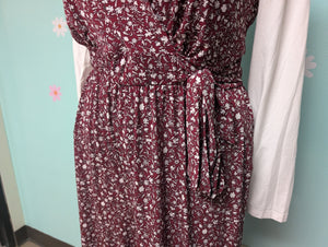 Sz2X Kaileigh Maroon Floral Jumpsuit