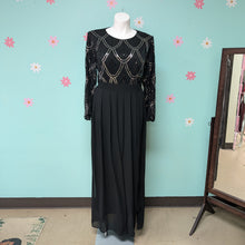 Load image into Gallery viewer, Sz3X (18/20) Black Maxi Round Neck Evening Dress NWT