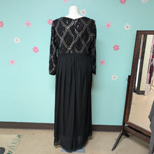 Load image into Gallery viewer, Sz3X (18/20) Black Maxi Round Neck Evening Dress NWT