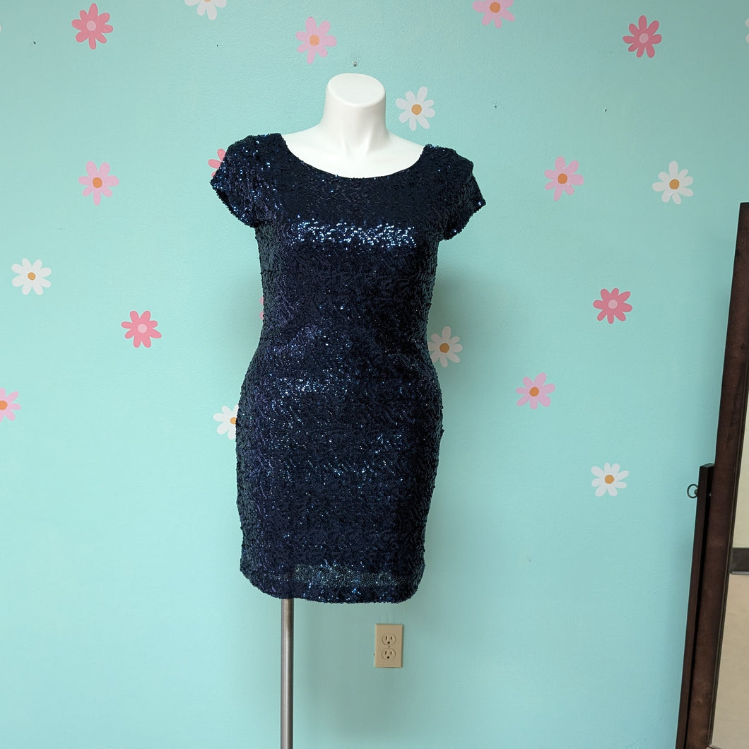 Sz13 Speechless Navy Sequins Cocktail Dress