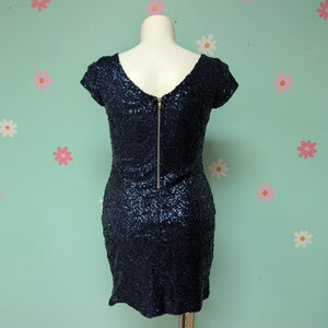 Sz13 Speechless Navy Sequins Cocktail Dress