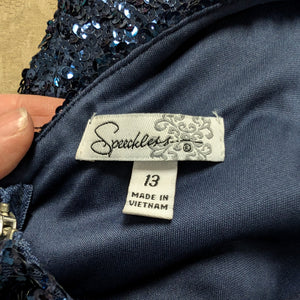 Sz13 Speechless Navy Sequins Cocktail Dress