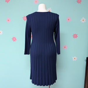 SzXL KiKit Navy Ribbed Sweater Dress