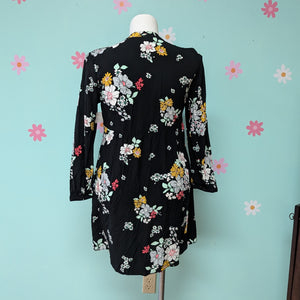 SzXL Black Floral Dress