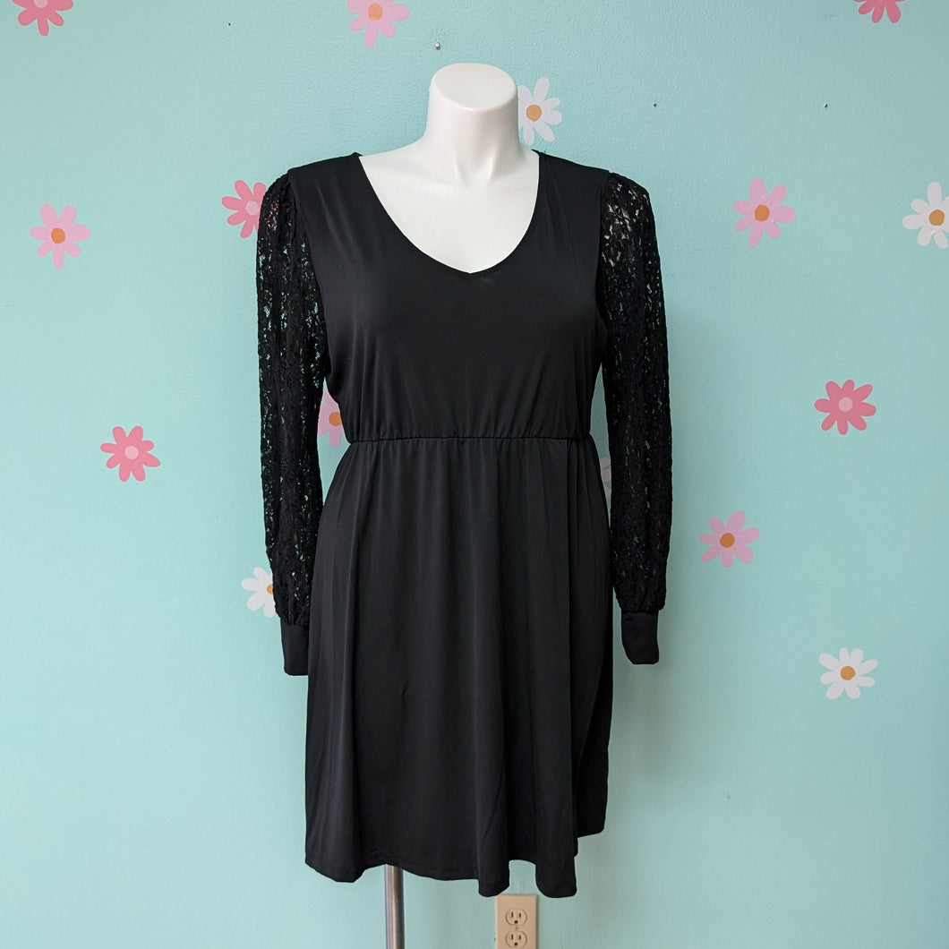 SzXL Maurice's Black Lace Sleeve Dress