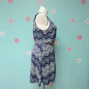 Sz0X Maurice's Blue Chevron Sleeveless Dress