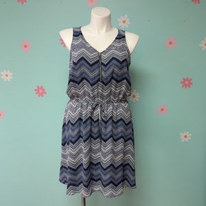 Sz0X Maurice's Blue Chevron Sleeveless Dress