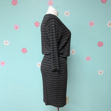 Load image into Gallery viewer, Sz1X Torrid Grey Stripe Ribbed Henley Dress NWT