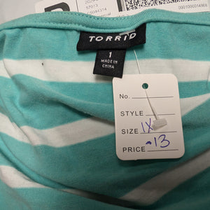 Sz1X Torrid Aqua/White Stripe Fit and Flare