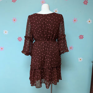 Sz16W Danny and Nicole Brown Polka Dot Dress