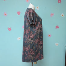 Load image into Gallery viewer, Sz1X Maurice&#39;s Grey Floral T-shirt Dress