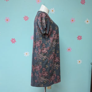 Sz1X Maurice's Grey Floral T-shirt Dress