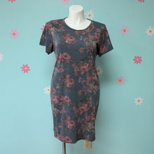 Load image into Gallery viewer, Sz1X Maurice&#39;s Grey Floral T-shirt Dress