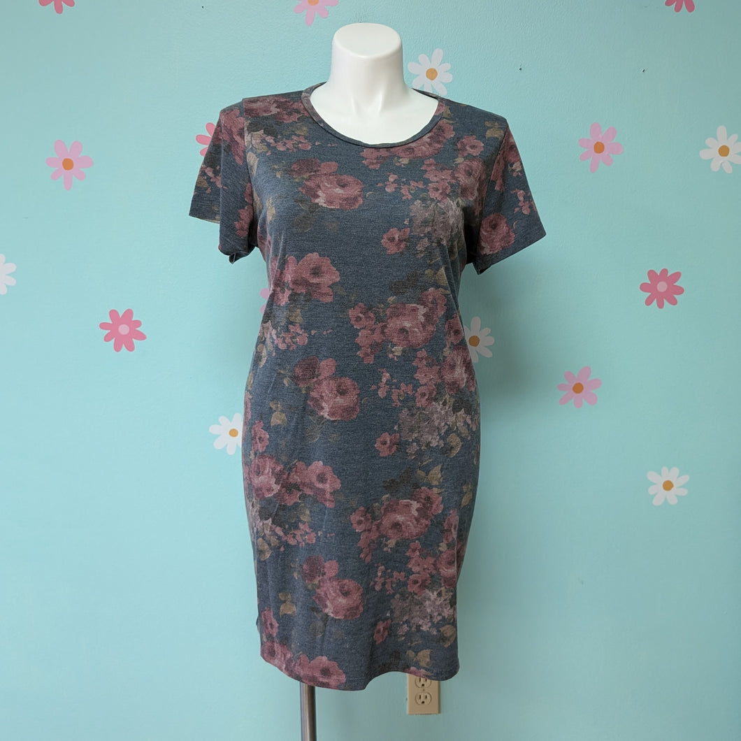 Sz1X Maurice's Grey Floral T-shirt Dress