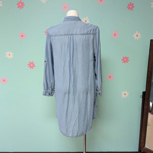 Sz1X Ava & Viv Light Denim Chambray Shirt Dress