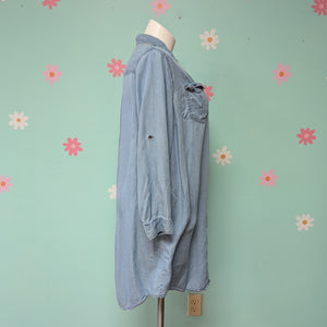 Sz1X Ava & Viv Light Denim Chambray Shirt Dress