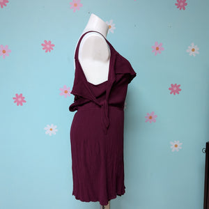 Sz1X Maurice's Maroon Crepe Cold Shoulder Dress