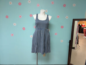 Sz3X Faith 21 Blue Gingham Backless Dress