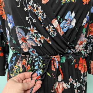 Sz2X Kaileigh Black Floral Romper