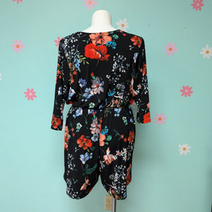 Sz2X Kaileigh Black Floral Romper