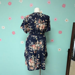 Sz2X Nemidor Navy Floral Shirt Dress