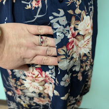 Load image into Gallery viewer, Sz2X Nemidor Navy Floral Shirt Dress