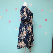 Load image into Gallery viewer, Sz2X Nemidor Navy Floral Shirt Dress