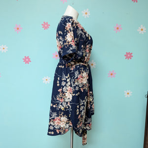 Sz2X Nemidor Navy Floral Shirt Dress