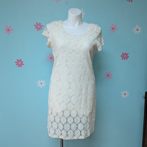 SzXXL Xhilaration Short Sleeve White Lace Dress