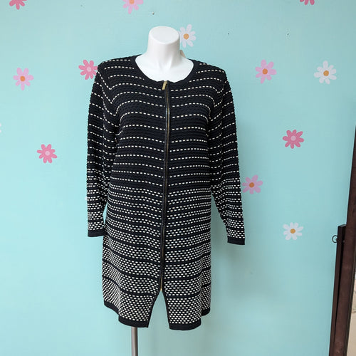 Sz2X Rafaella Black and White Stripe Long Sweater