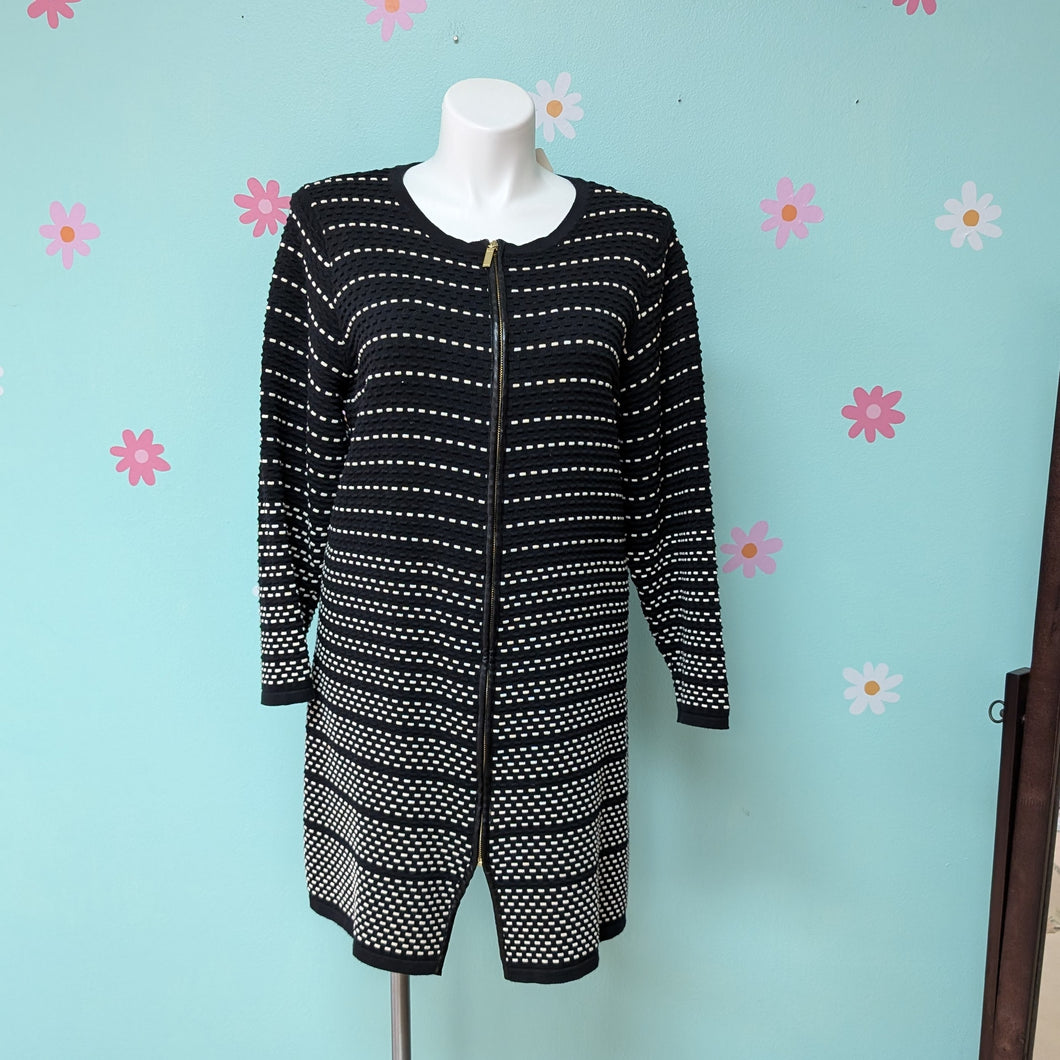 Sz2X Rafaella Black and White Stripe Long Sweater