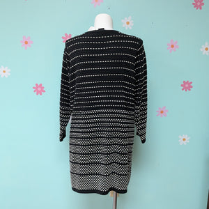 Sz2X Rafaella Black and White Stripe Long Sweater