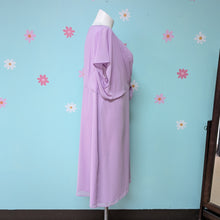 Load image into Gallery viewer, Sz2X EVRI Lilac Purple Chiffon Short Sleeve Dress